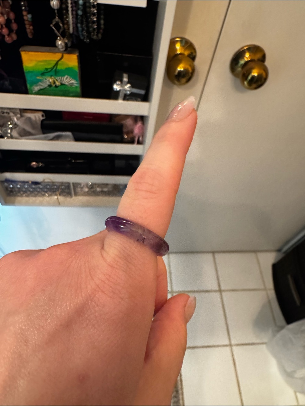 Purple Amethyst Resin Ring